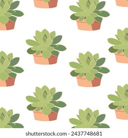 Cute cactus seamless pattern. Desert spiny plant, tropical home plants.Vector illustration EPS10.