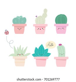 cute cactus set