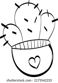 Cute Cactus sketch vector hand drawn illustration for print or use as poster, card or T shirt