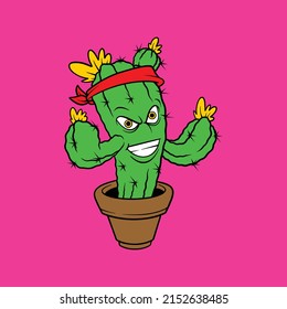 cute cactus sticker design for commercial use