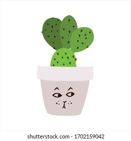 Cute cactus succulent clip art illustration botanical cartoon