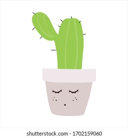 Cute cactus succulent clip art illustration botanical cartoon
