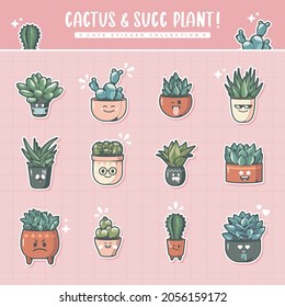 Cute Cactus And Succulent Sticker Collection