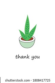 cute cactus thank you card