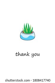 cute cactus thank you card