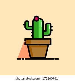 Cute cactus vector in the pot vector MBE Style