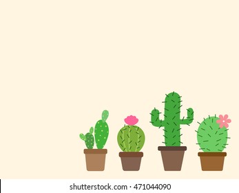 Cute Cactus Wallpaper Vector