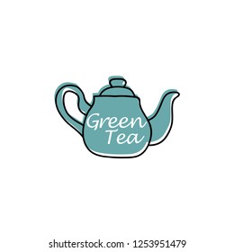 Cute cafe logotype. Vector hand drawn labels. Tea Logo retro style. 