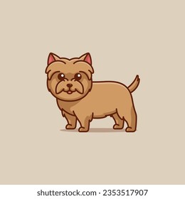 Cute cairn terrier simple cartoon vector illustration dog breeds nature concept icon isolated