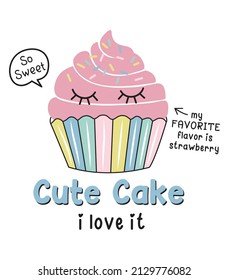 cute cake, baby girls graphic tees vector designs and other uses