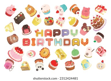 cute cake birthday card random