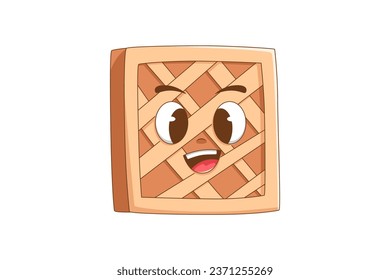 Cute Cake Character Design Illustration