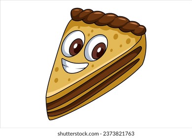 Cute Cake Character Design Illustration