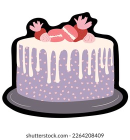 A cute cake design is charming and adorable, and typically includes cute characters, pastel colors, whimsical patterns, and playful decorations. These designs are often simple, with clean lines and m