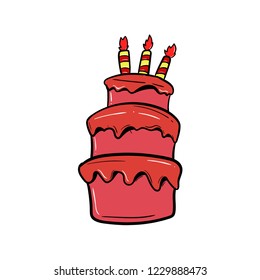 cute cake doodle vector 
