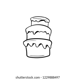 cute cake doodle vector 