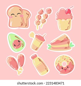 cute cake illustration sticker design