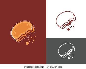 cute cake illustration vector for logo or tshirt or landing page
