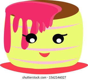 Cute cake, illustration, vector on white background.