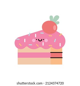 Cute Cake Kawaii Comic Character