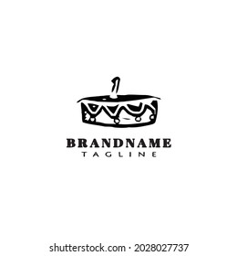 süße cake Logo Design-Vorlage Symbol moderne, schwarze Vektorgrafik