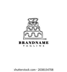 cute cake logo design template icon modern vector black illustration