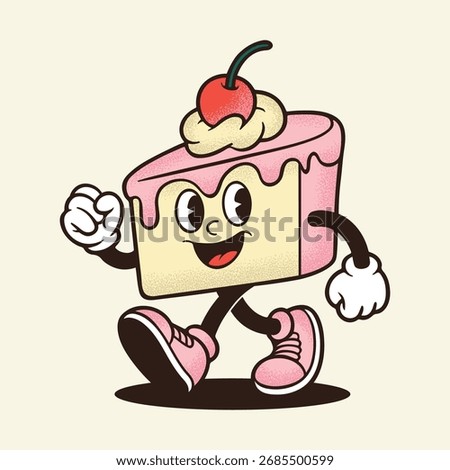 Cute Cake Mascot Vector Illustration – Funny Cartoon Dessert Character Design