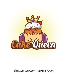 el logo de la reina de la torta linda usando una corona