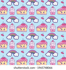 cute cake rainbow cupcakes background