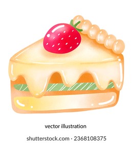 Cute cake with Erdbeeren pastel Vektorgrafik