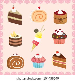 cute cakes - design element - vector illustration