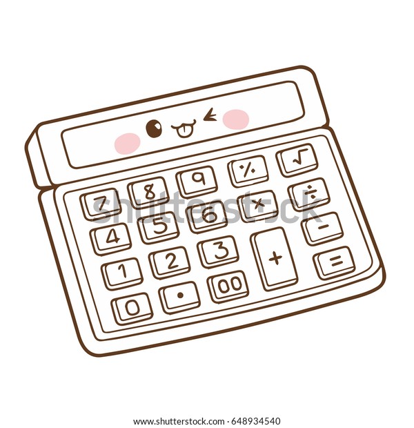 Cute Calculator Cartoon Character Vector Design 库存矢量图(免版税