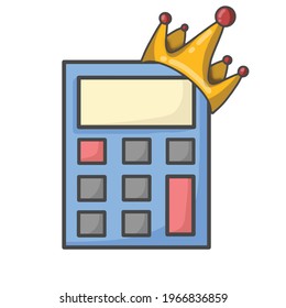 Caracteres de calculadora de Cuta Caracteres de caricatura plana Vector de plantilla Ilustración de diseño