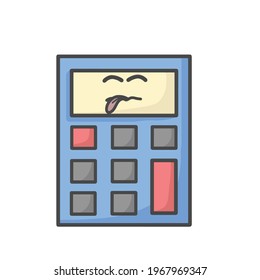 Caracteres de calculadora de Cuta Caracteres de caricatura plana Vector de plantilla Ilustración de diseño