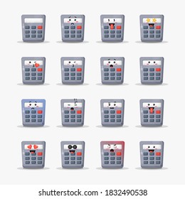 Cute calculator with emoticons set