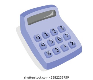 Cute calculator Flat design vector set. isolated on white background flat color cartoon style.