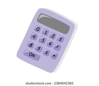 Cute calculator Flat design vector set. isolated on white background flat color cartoon style.