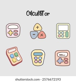 cute calculator icon vector design