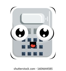 cute calculator mascot design vector