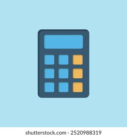 Cute Calculator vector icon illustration. 