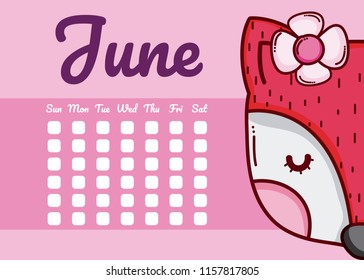 Cute calendar with animals