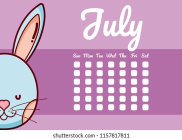 Cute calendar with animals