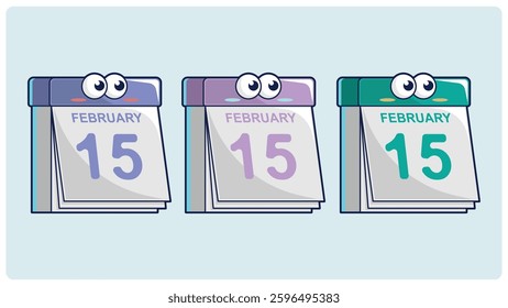 cute calendar character vector illustration