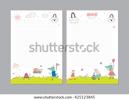 cute calendar daily planner template 2016 stock vector royalty free