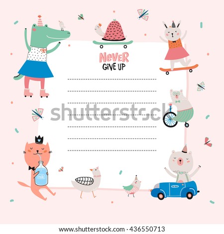 cute calendar daily planner template 2016 stock vector royalty free