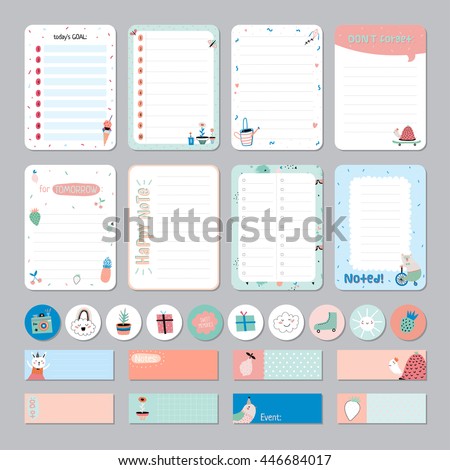 cute calendar daily weekly planner template stock vector royalty daily and weekly planner