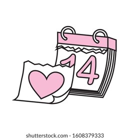 cute calendar love icon. vector illustration