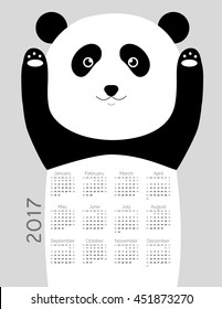 Cute calendar for the New Year 2017