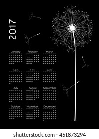 Cute calendar for the New Year 2017