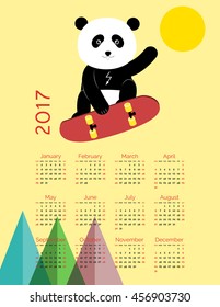 Cute calendar for the New Year 2017